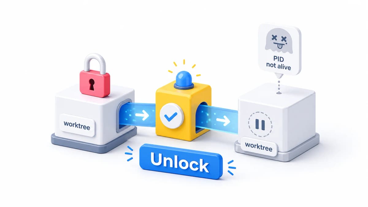 worktreeが消せないのはロックのせいだった — pidの生死を見て自動でunlockする