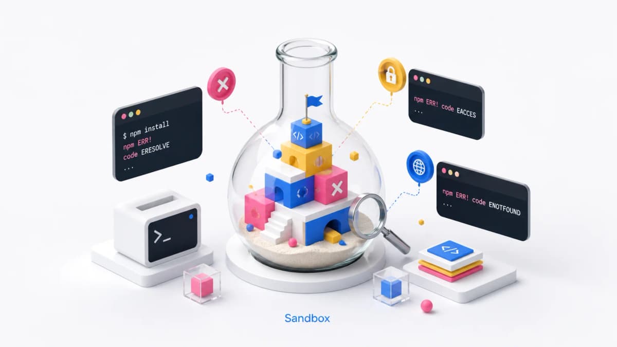 Claude Codeのsandbox環境でnpm installが失敗する3つの原因と見分け方