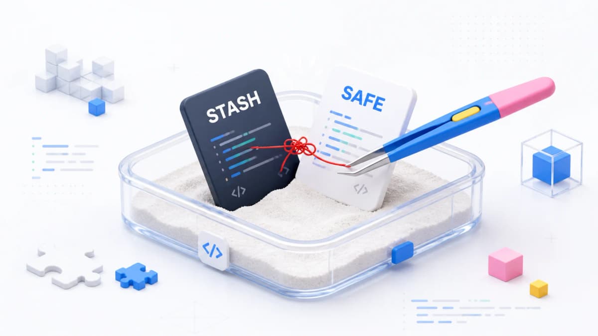 git stash popでコンフリクト、sandboxでreset --hardも使えない時の非破壊手順
